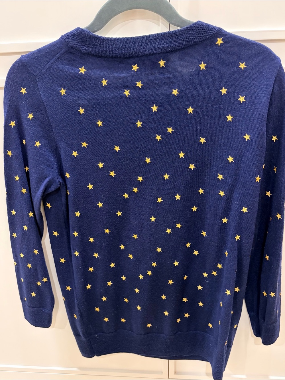J. Crew Tippi Sweater in Navy Blue with Gold Stars - Picture 3 of 4